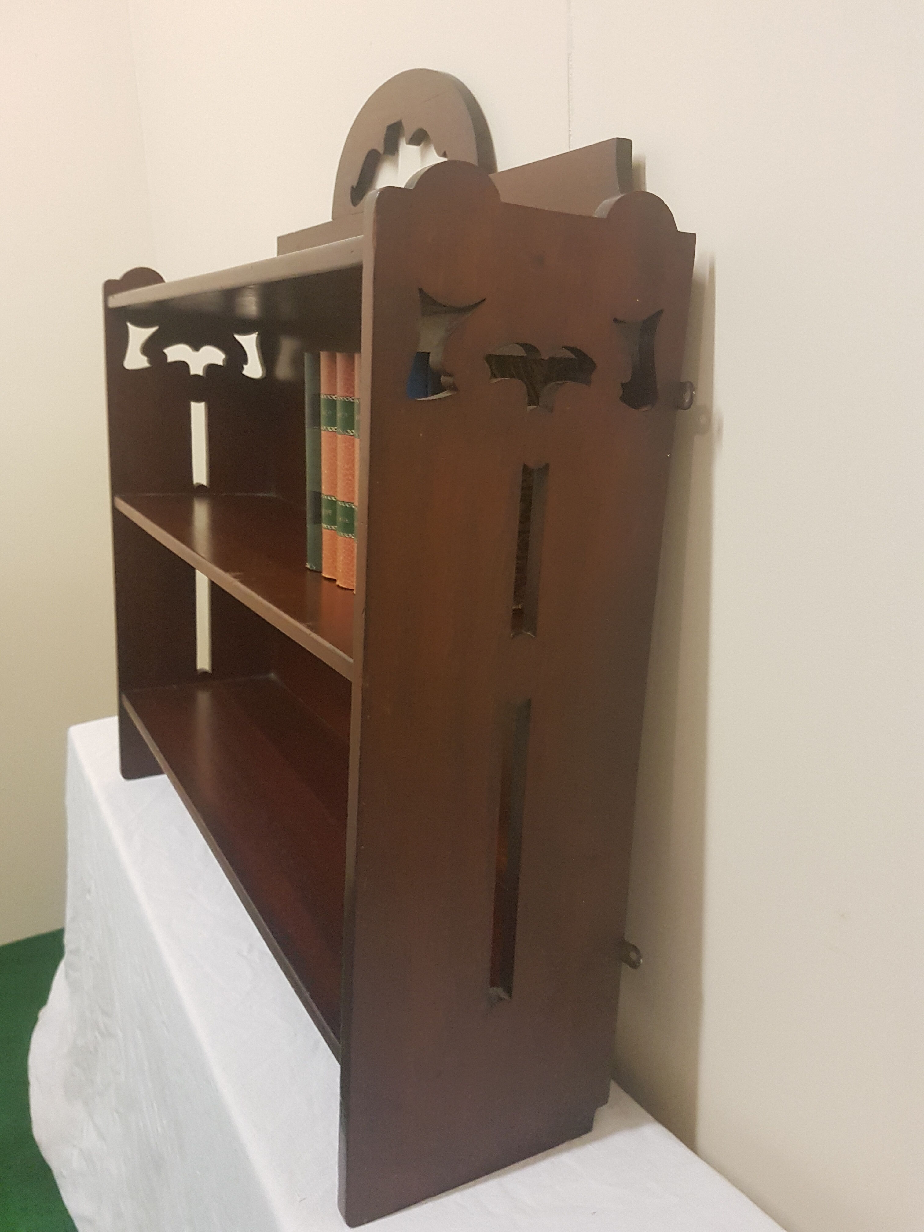 Art nouveau mahogany shelf
