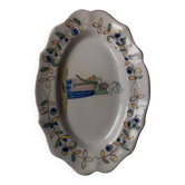 Plat ancien en faïence de Malicorne par Béatrix Pouplard fin XIX ème