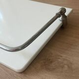 White glass and chrome wall shelf 60cm