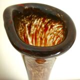 Art blown glass vase with inclusions of many colors
