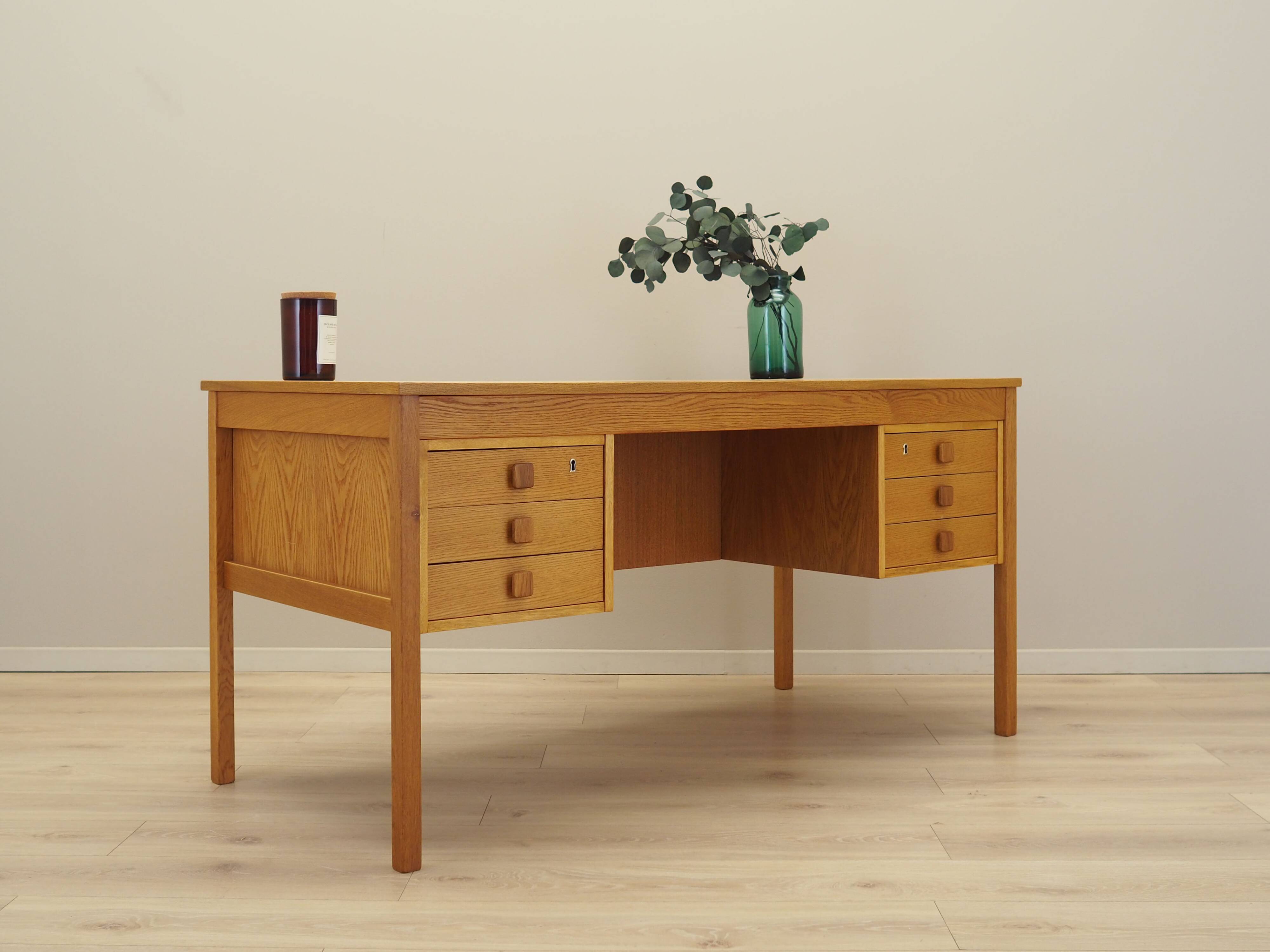 Ash wood desk, Danish design, 1970s, manufacturer: Domino Møbler