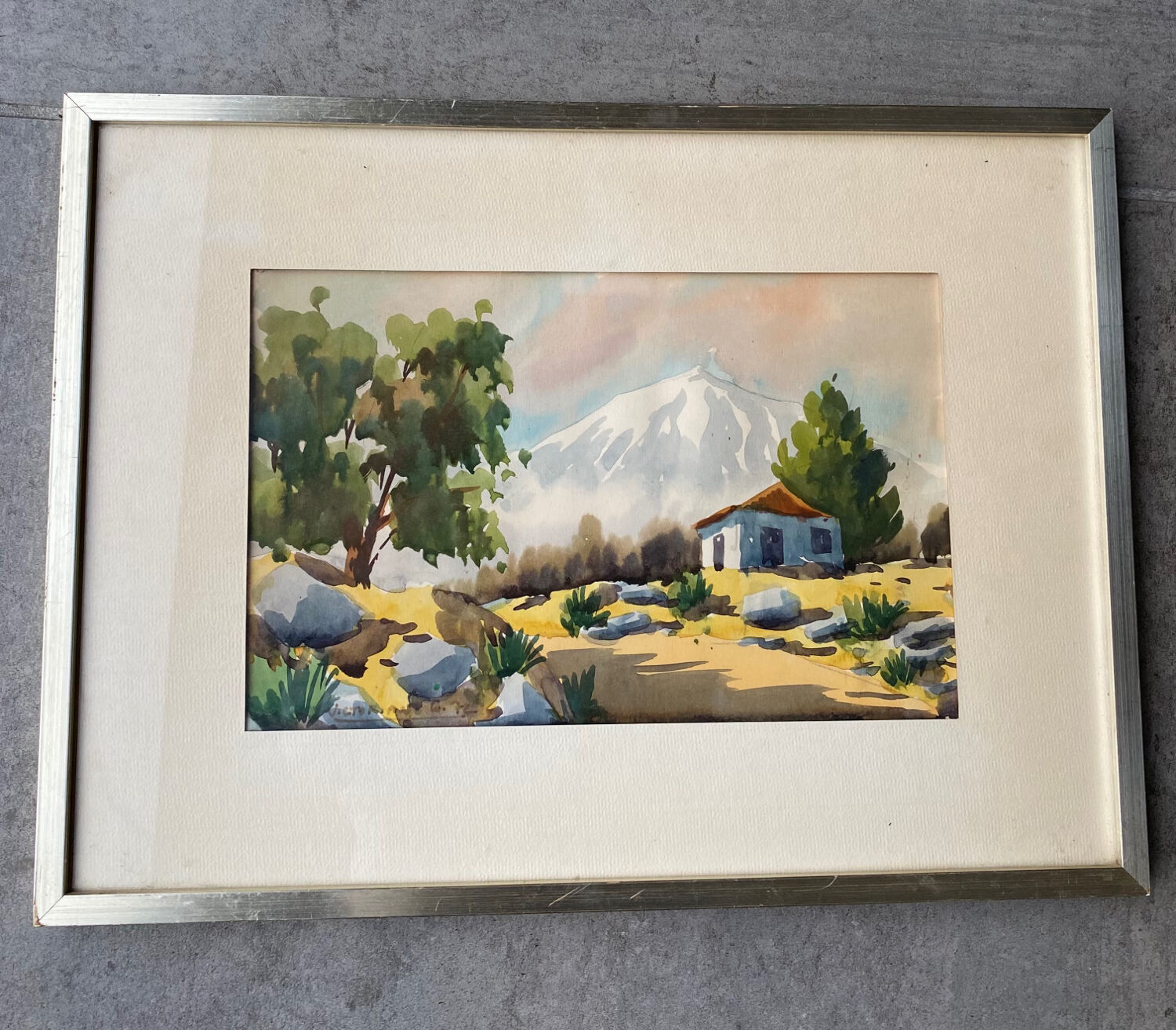 Watercolor The mountain 1972