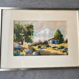 Watercolor The mountain 1972