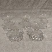 5 crystal champagne glasses, Saint Louis Cluny Graves, 12cl, pre-1936