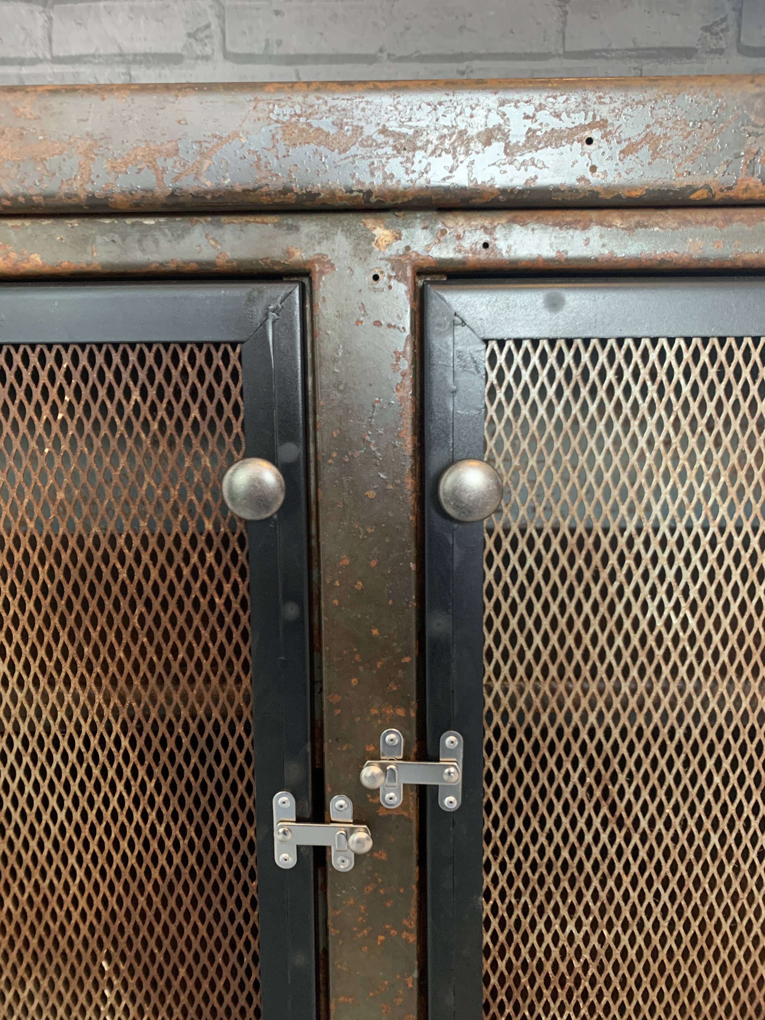 Old steel workshop cabinet
