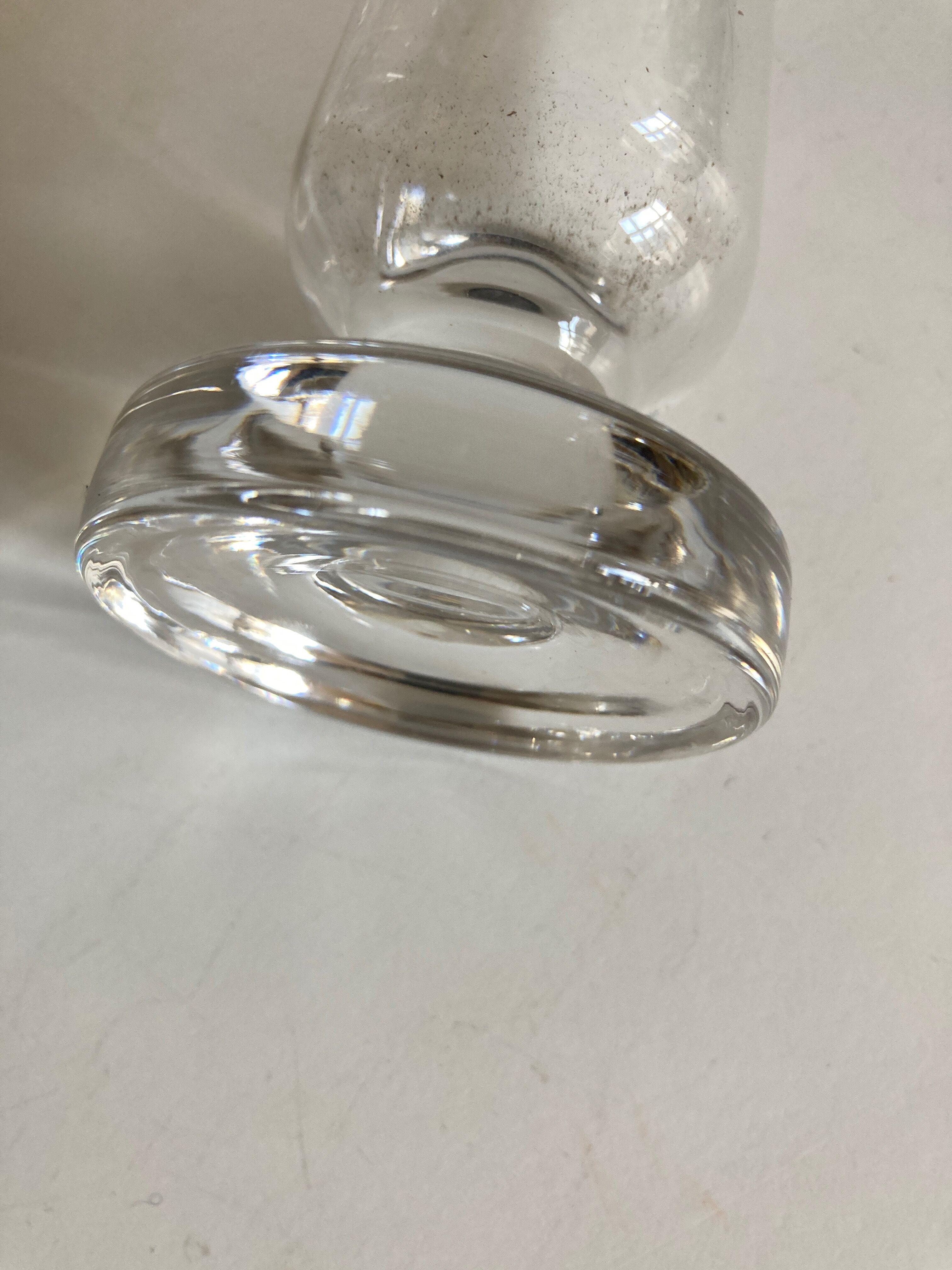 Set of 10 Scandinavian champagne flutes in half crystal sounding 1960