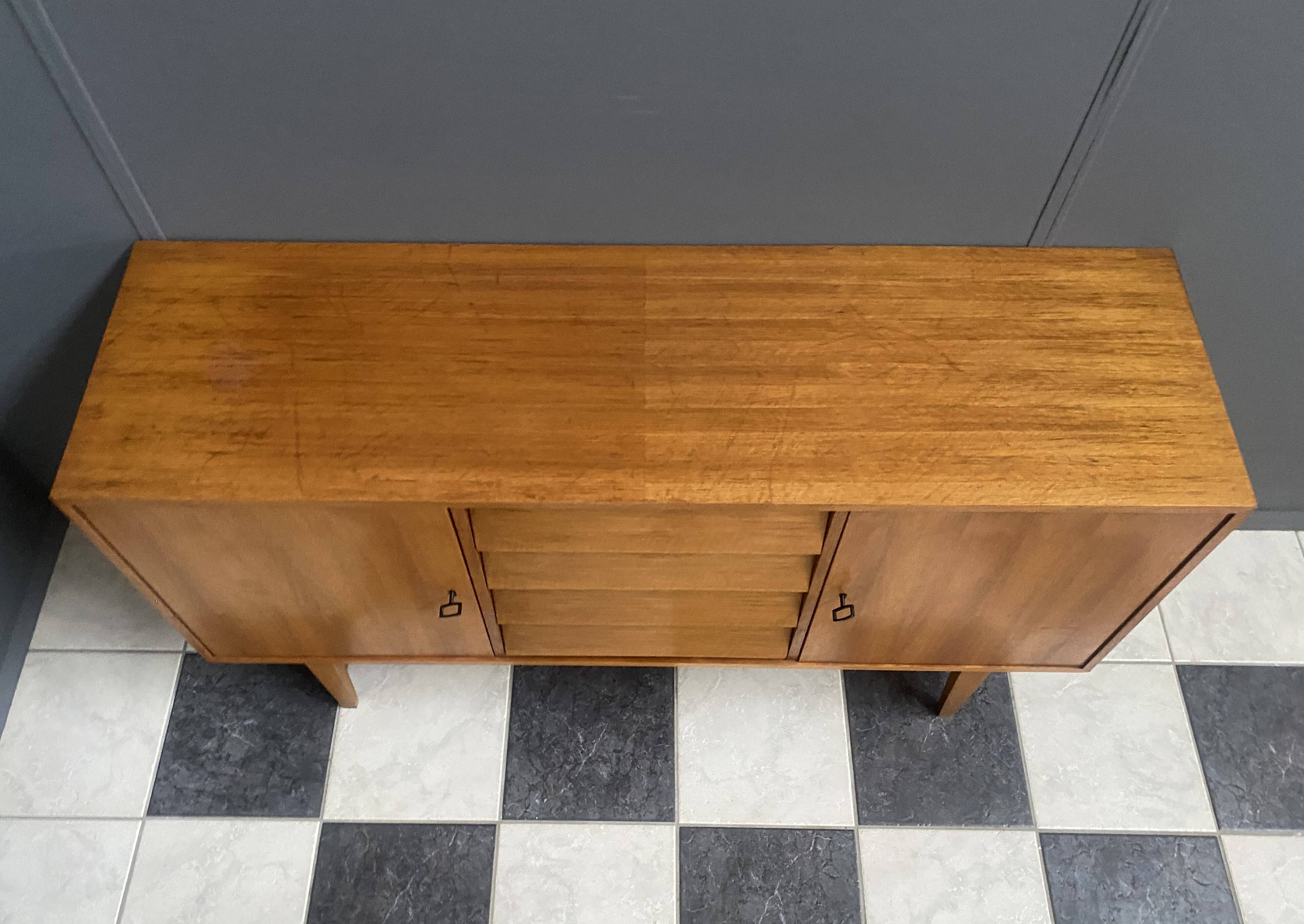 wood sideboard 1960s 2 doors and 4 drawers in the middle