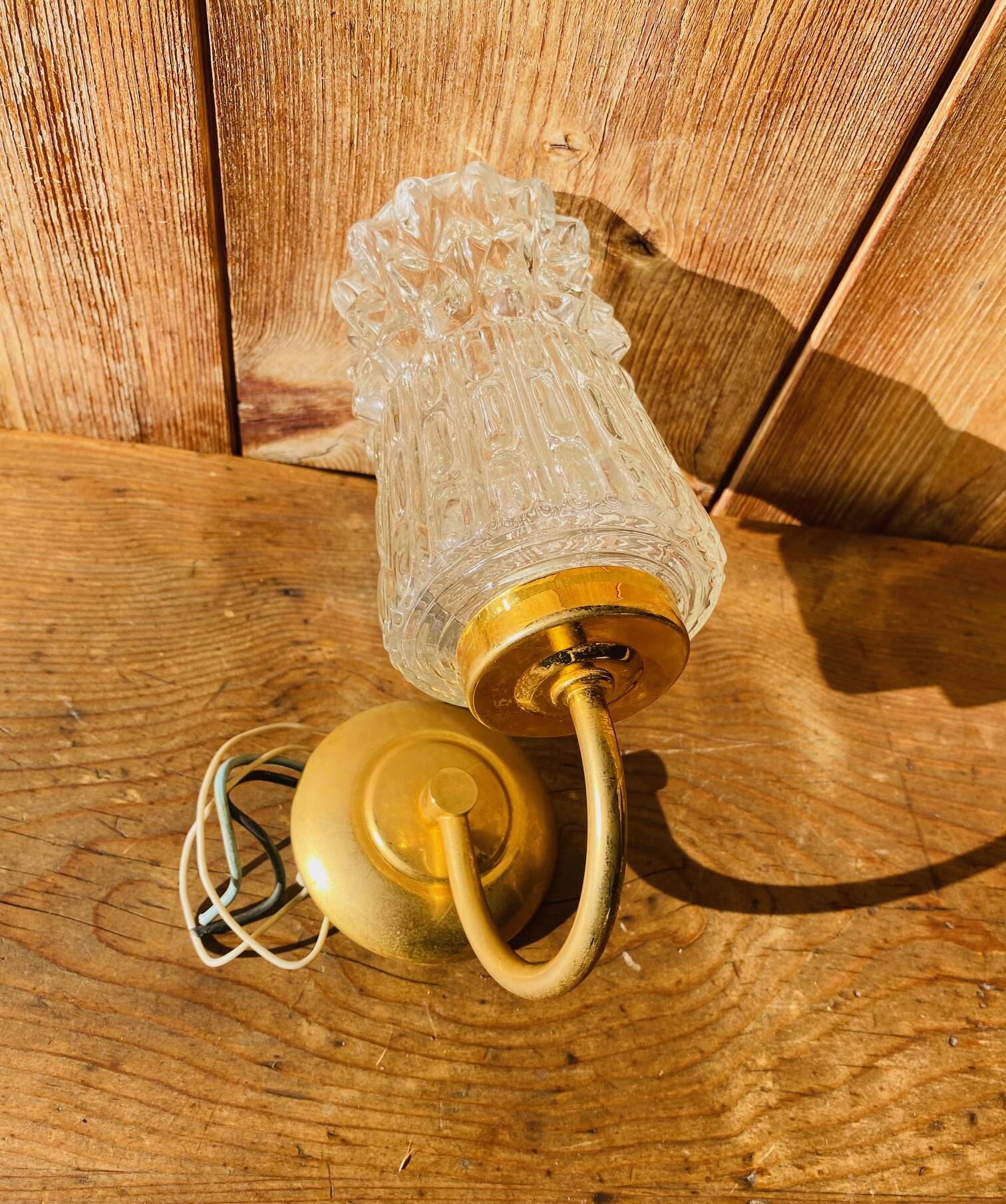Vintage molded glass wall light