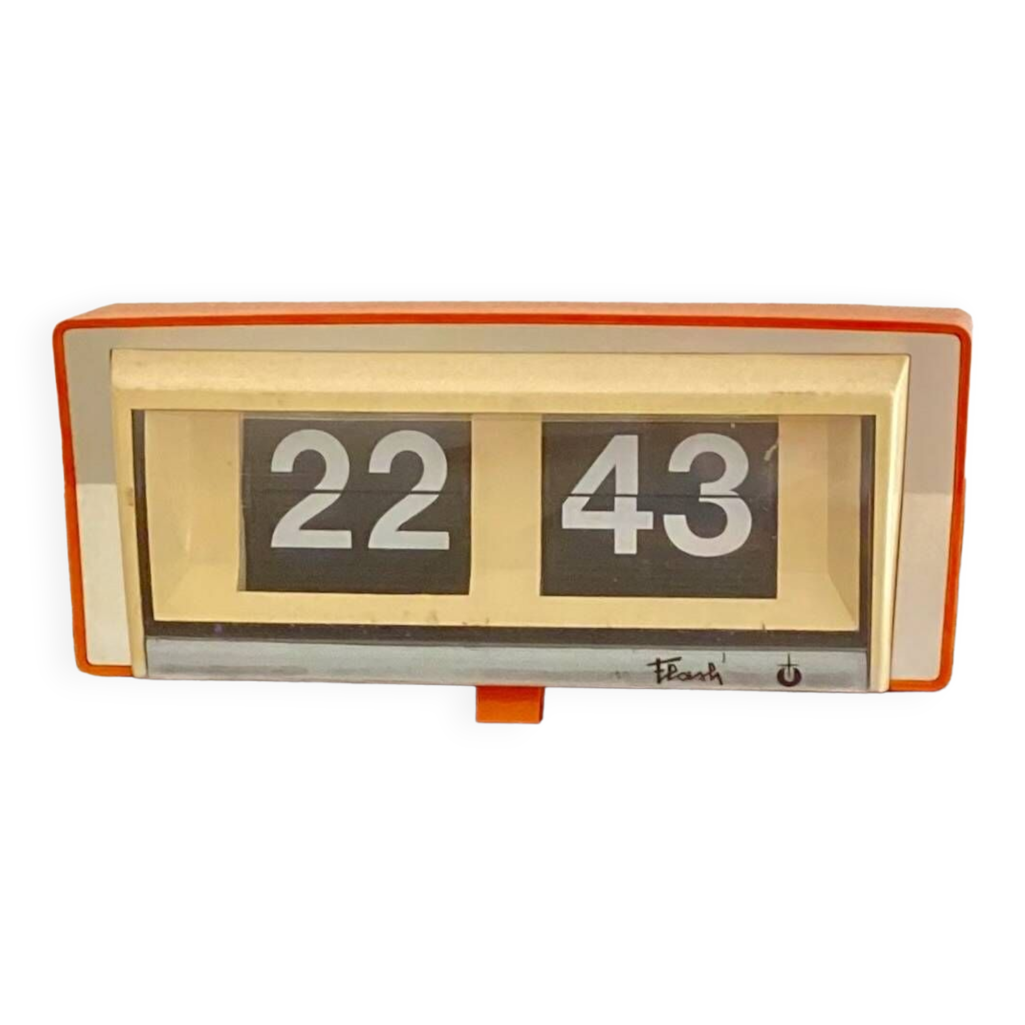 70's orange flip flap flash clock