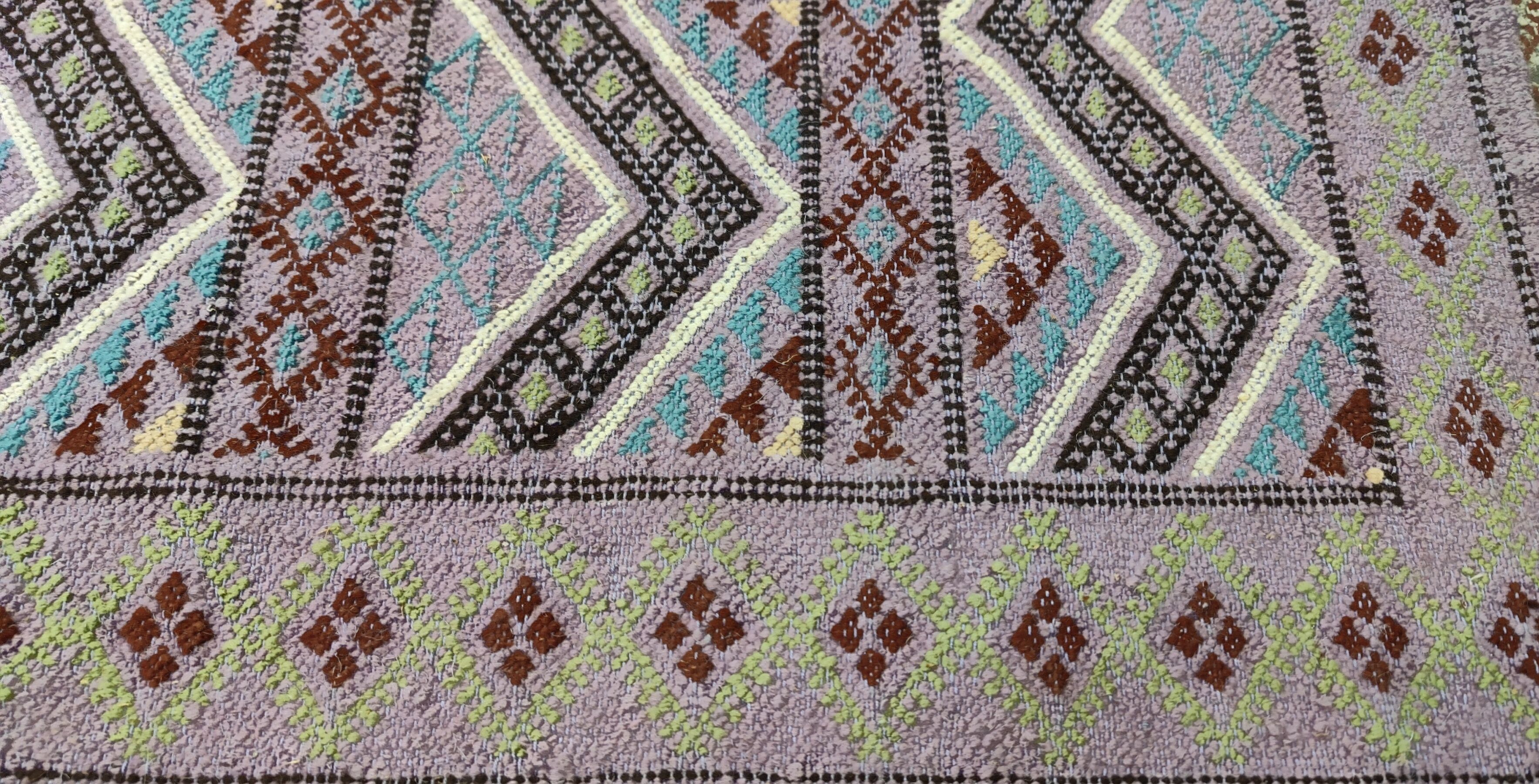 Handmade margoum rug in natural wool