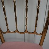 Italian Side Chairs in Golden Brass by Giuseppe Gaetano Descalzi for Chiavari, 1950, Set of 2