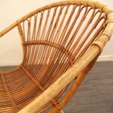 Rohe Noordwolde (Dutch) vintage rattan armchair from the 1960s design Dirk van Sliedregt
