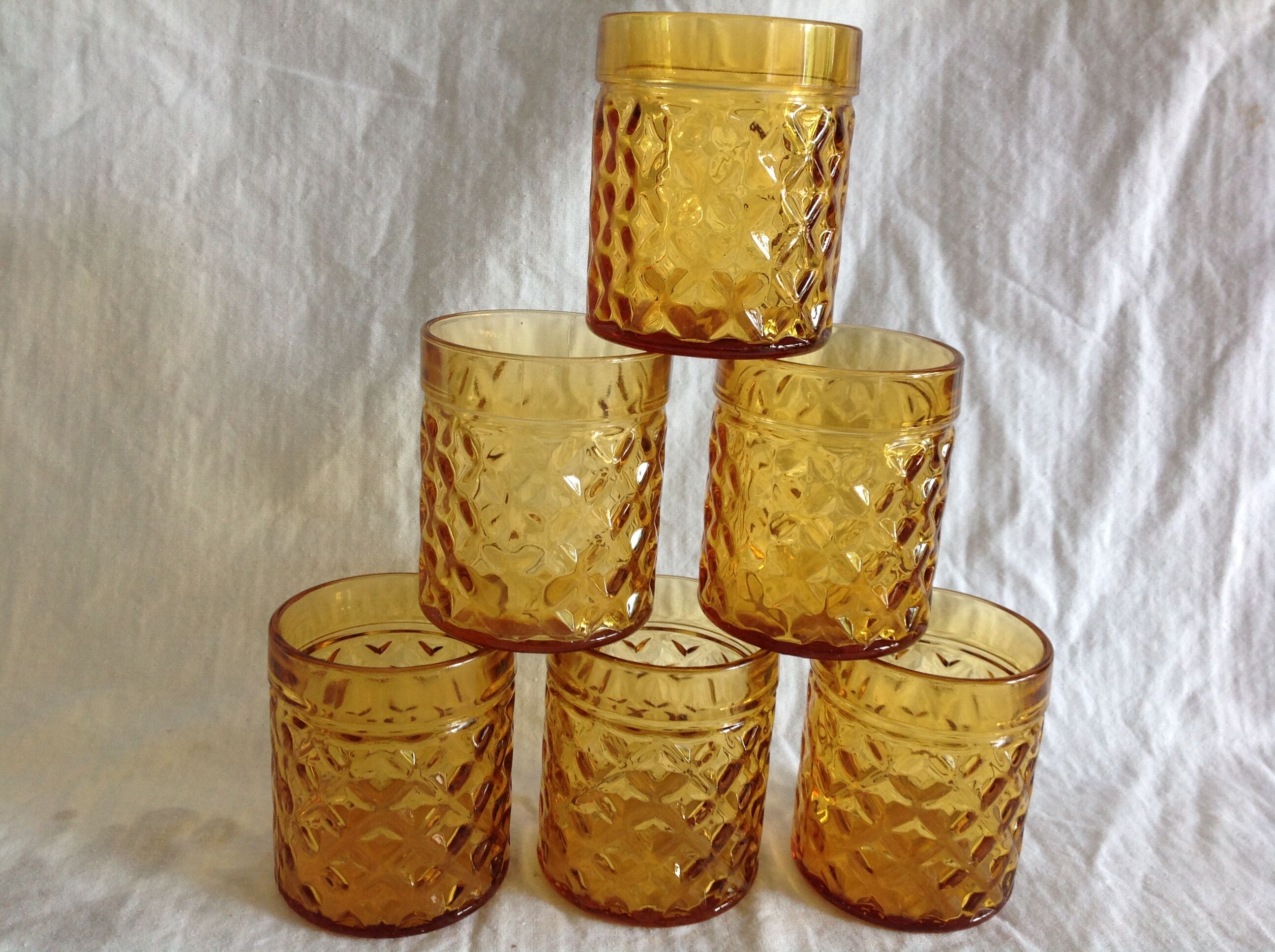 Série de 6 verres vintage "ananas"