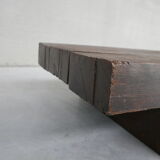 Brutalist belgium oak sleeper mid-century coffee table