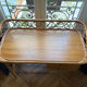 Bureau vintage Bonton en rotin et bois, 3 tiroirs