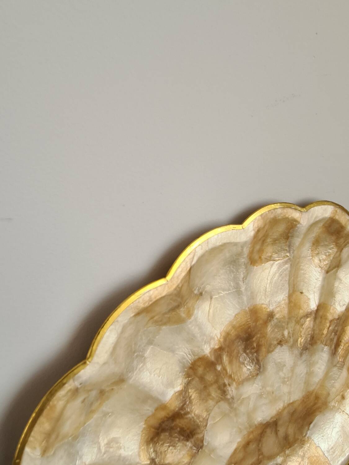 Vintage mother-of-pearl and gold trinket dish – decorative bowl