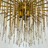 Mid-century, Italian brass and glass chandelier from 70s