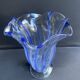 Large blue glass vase with inclusions – Murano art glassware