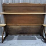 Authentic old vintage solid oak headboard in very good condition