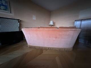 Vintage terrcota velvet 3-seater sofa from the 60s/70s