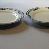 Pair of low compotiers Terre de Fer earthenware Salins AB model Saussure