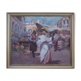 Table "Market Scene" by Witman Etelka Vizkeleti (1882-1962) Hungary