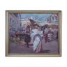 Tableau "scène de marché" de Witman Etelka Vizkeleti (1882-1962) Hongrie