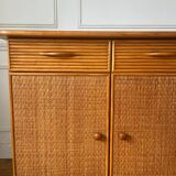 Wood and rattan sideboard