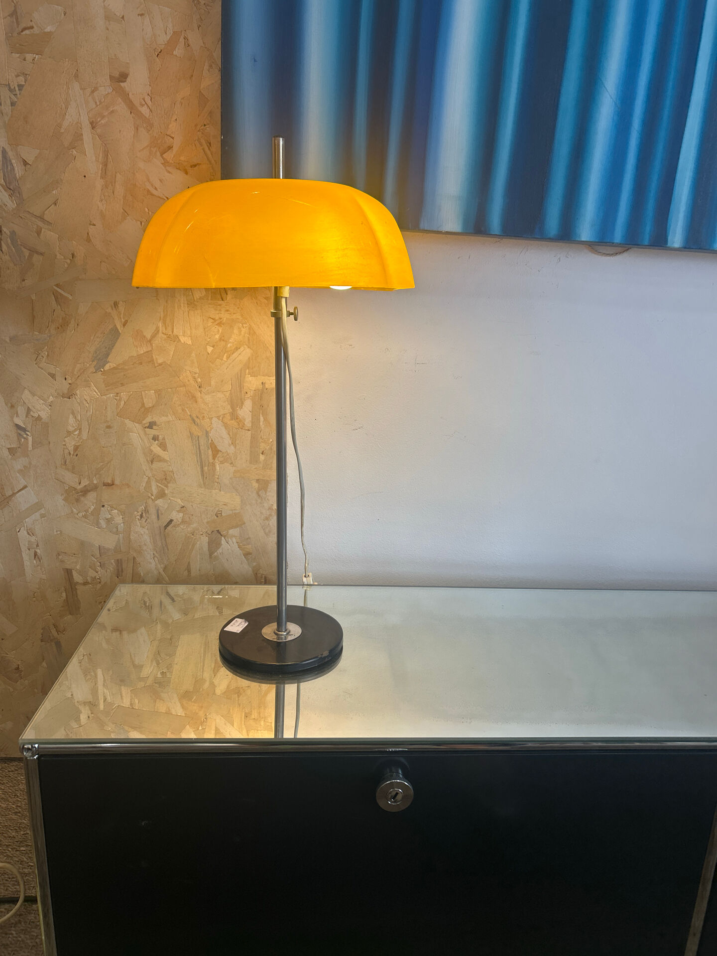 Gensini — adjustable yellow table lamp, italy, 1970s