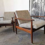 Pair of Scandinavian teak armchairs 1960