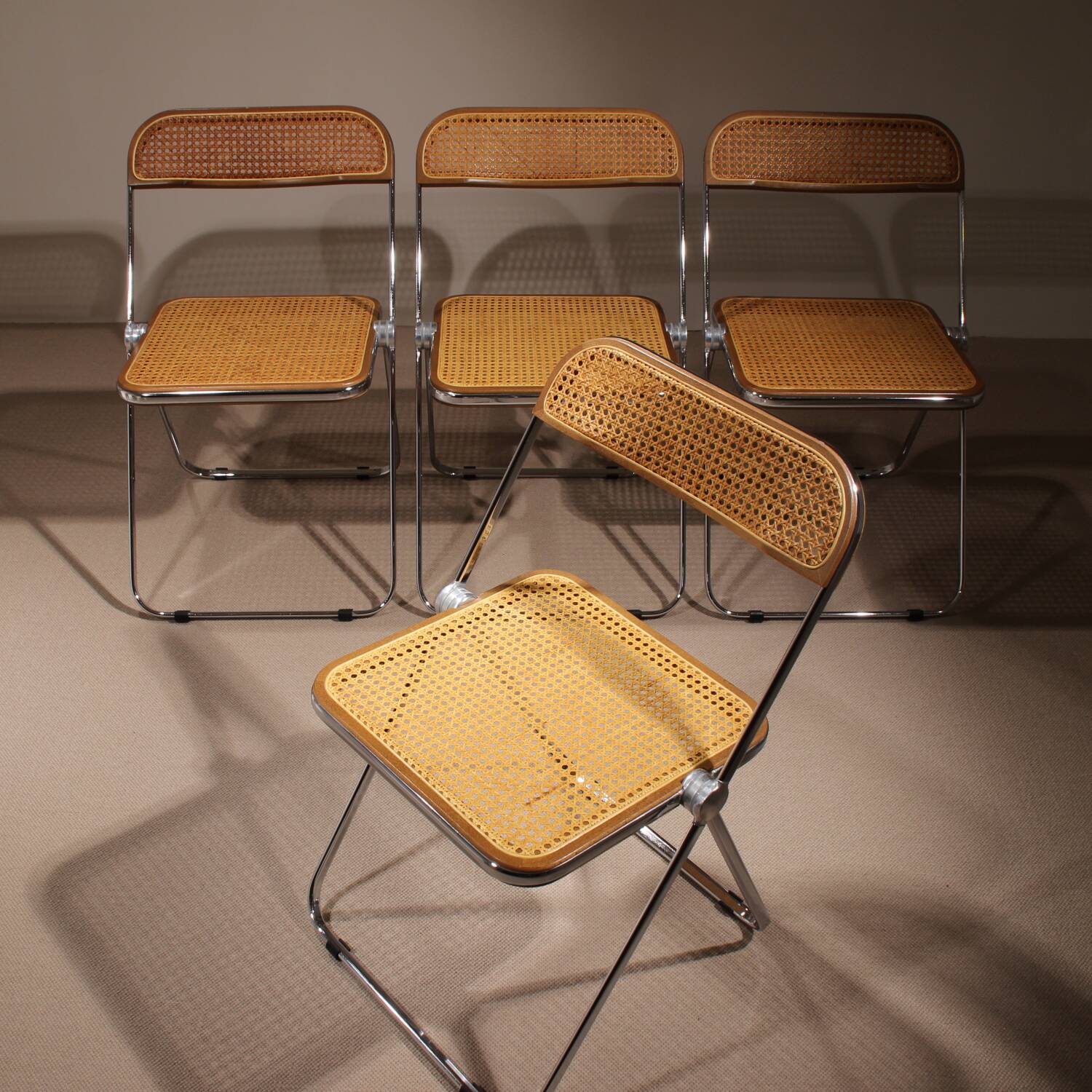 Four ‚Plia‘ Folding Chairs by Giancarlo Piretti for Anonima Castelli