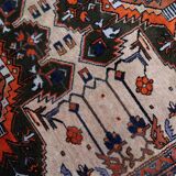 Handmade vintage Caucasian Kazak rug 4' x 6.9' (123cm x 213cm) 1960s