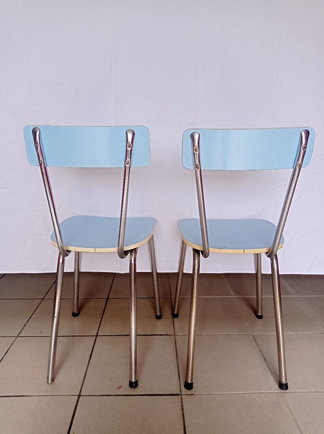 Blue formica chair
