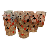 9 verres à eau style jeu de carte