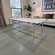 XL vintage coffee table in glass and chrome