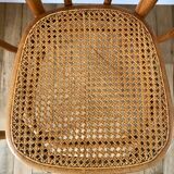 Set of 4 cane chairs in bentwood and honey-coloured cane thonet early 20th century