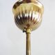 Brass and diamond-tipped chiseled glass globe hanging lamp