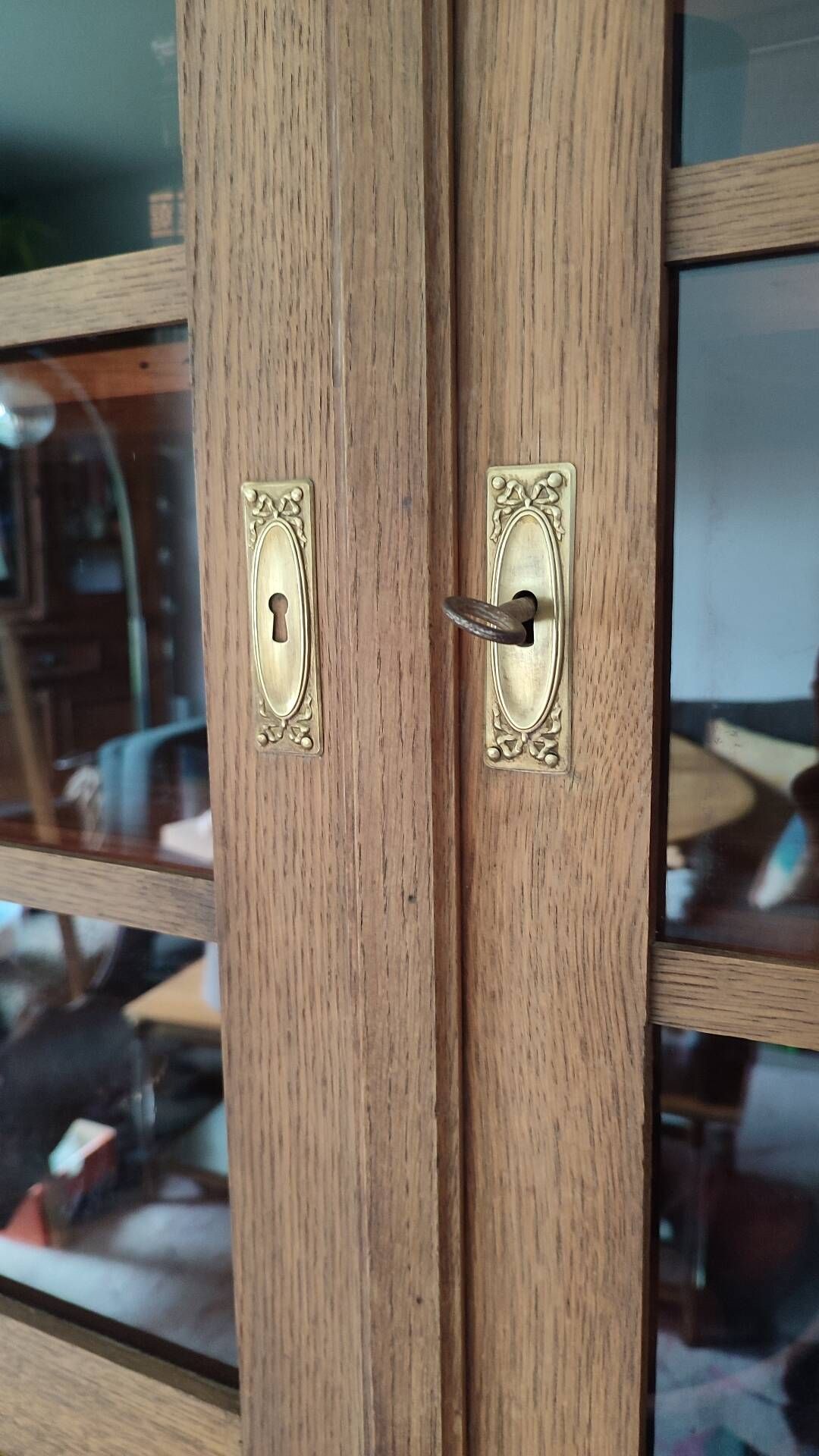 Vintage oak display cabinet