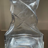 Vintage twisted molded glass vase