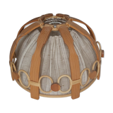 Vintage wood and rattan hanging lamp