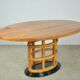 Exceptional fruitwood dining table set in art deco style, 1980s