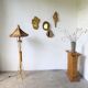 Bamboo and straw floor lamp 1980