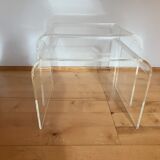 A pair of Lucite tables from the 1970s