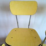 Yellow Formica table and chairs 1970