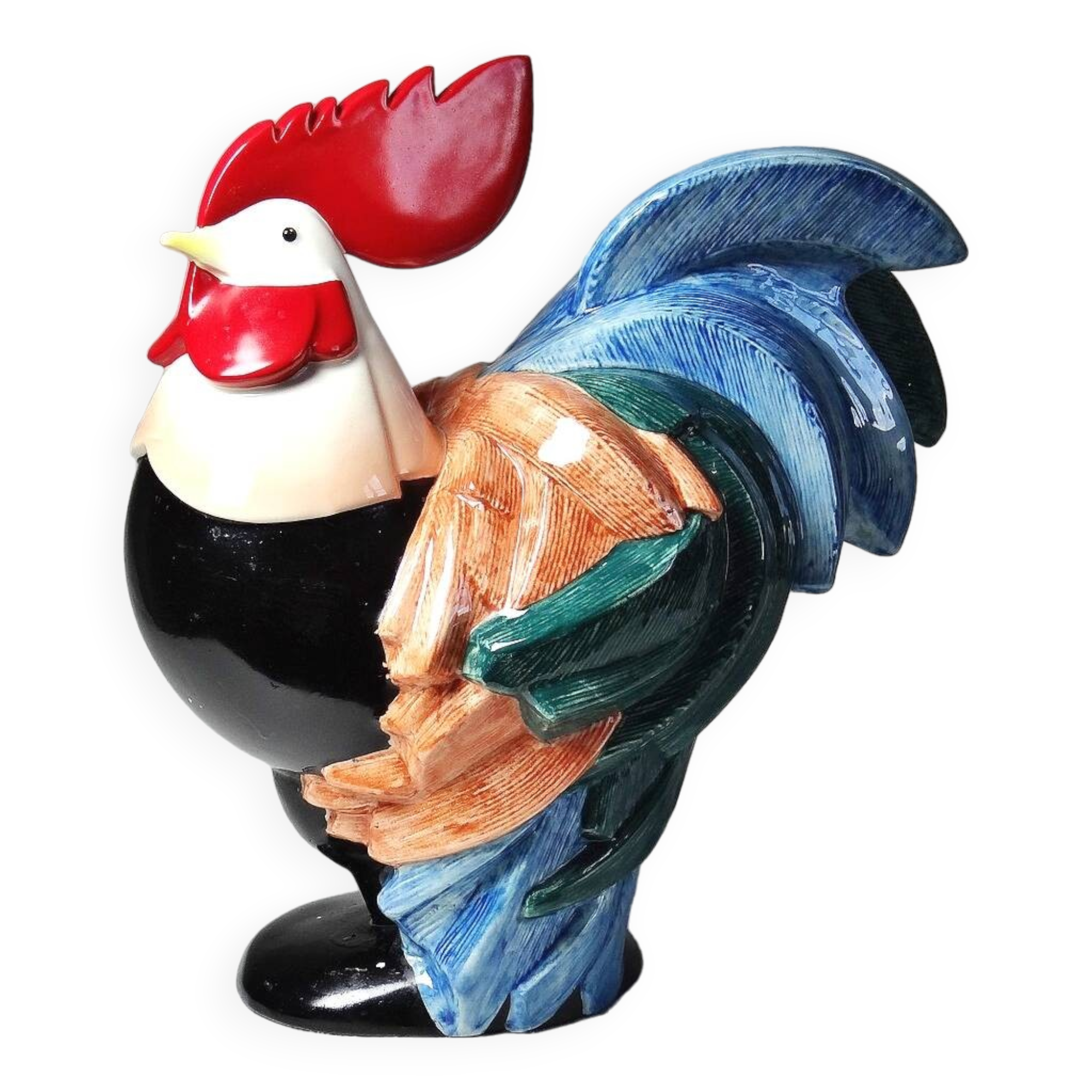 Polychrome porcelain rooster subject Hahn Georges Selim for Goebel Germany 1984