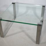 Glass Chrome Coffee Table Draenert 1022 1970s Narrow