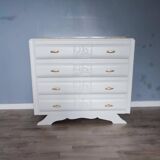 RESTORED CHEST OF DRAWERS WITH MARBLE PLATE