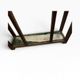 Vintage wooden coat rack with mirror.