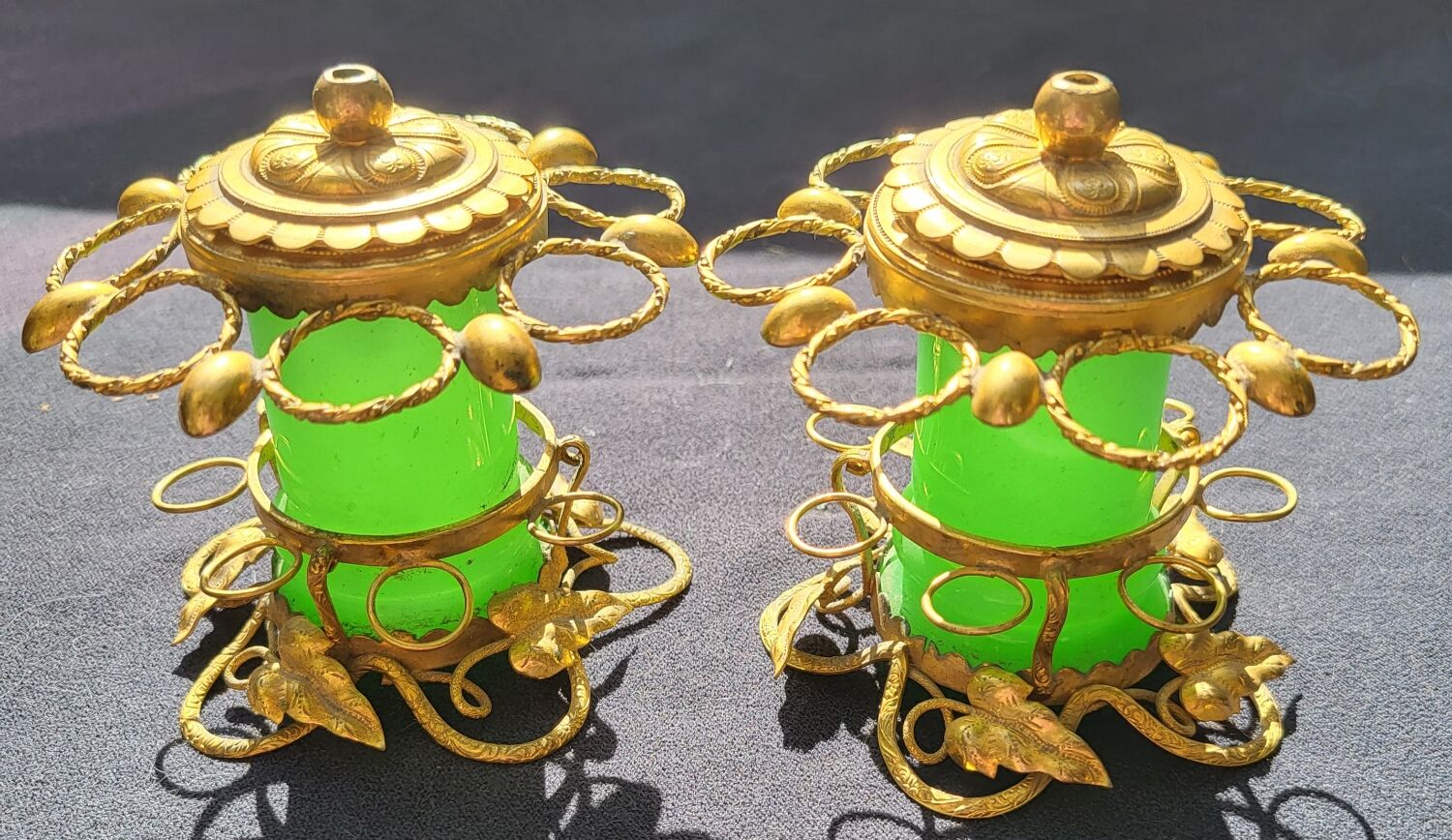 Porte cigares en opaline verte (uranium/ouraline) Napoléon III