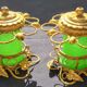 Porte cigares en opaline verte (uranium/ouraline) Napoléon III